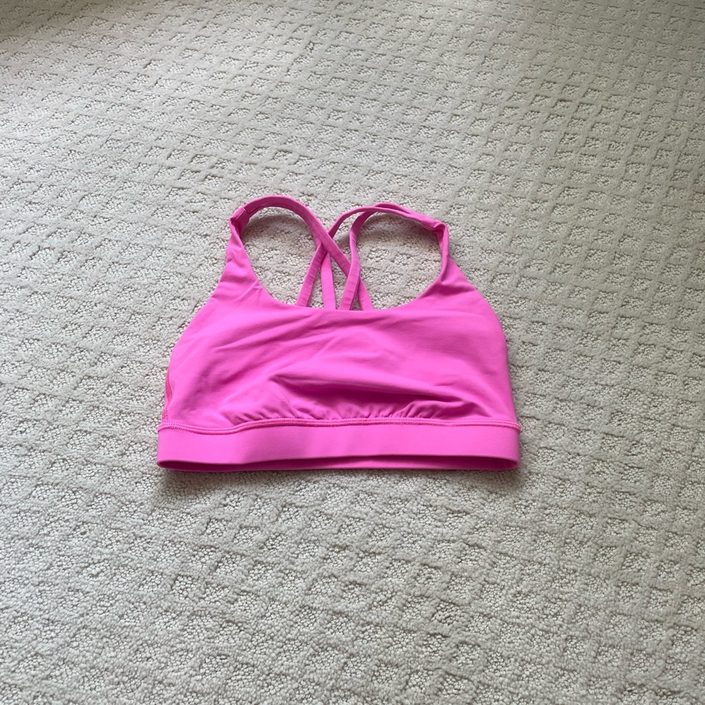 Lululemon energy bra hot pink size 4, fits more like 2
